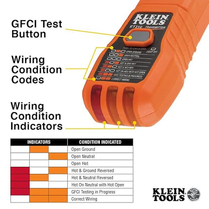 KLEIN TOOLS ET310KIT | Kit Cortacircuitos Digital | GFCI | Cables Y Estuche | Encuentra cortacircuitos y revisa tomas GFCI con un kit completo que incluye probador, cables, adaptadores y estuche.