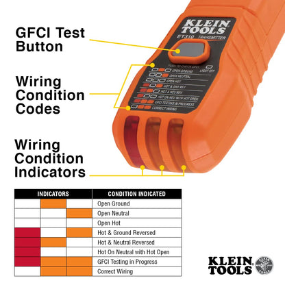 KLEIN TOOLS | Localizador de Circuitos ET310 | Encuentra rápido el interruptor correcto y verifica tomas de corriente | Indicaciones visuales y audibles | Probador de corriente