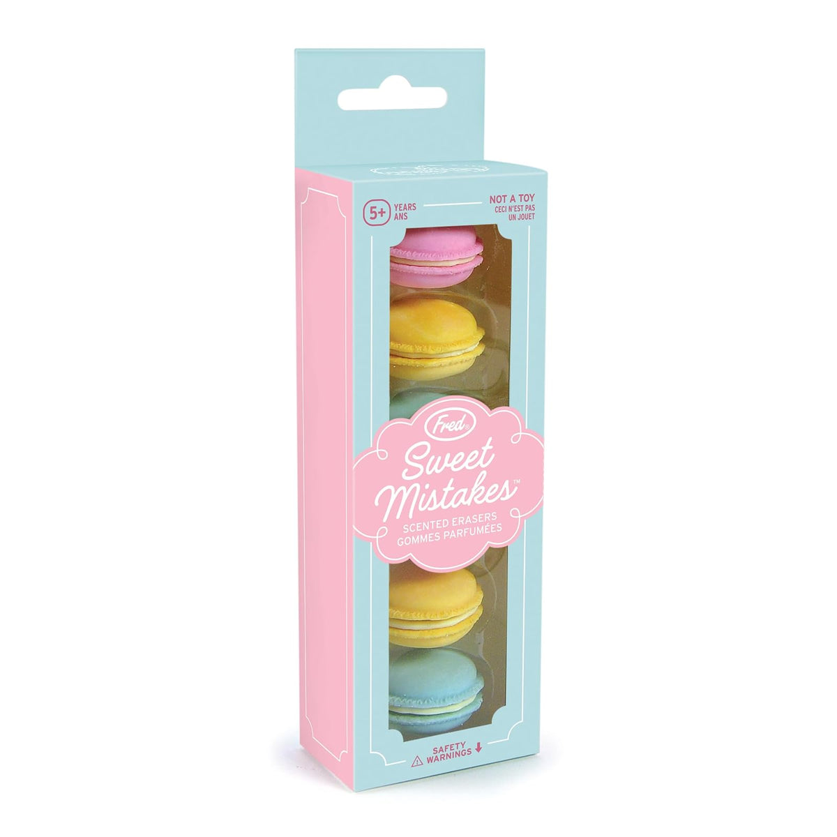 Fred Sweet Mistakes Macaron - Juego de 6 gomas de borrar, aromatizadas, divertidas para la escuela, el hogar u oficina
