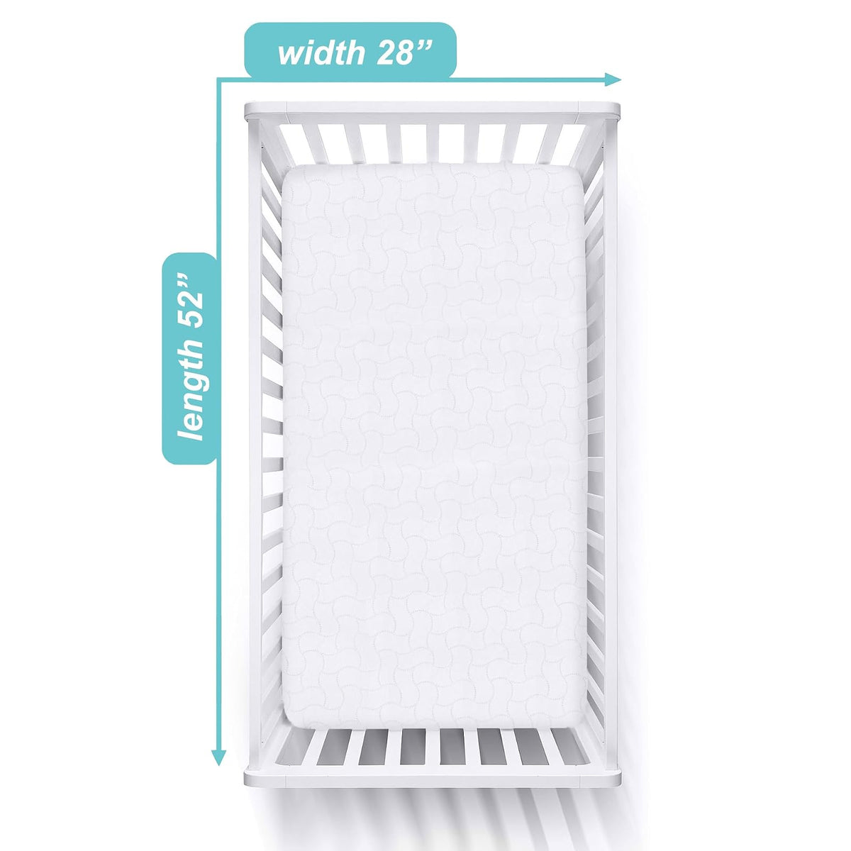 American Baby Company - Funda protectora acolchada impermeable para cunas y niños pequeños, color blanco