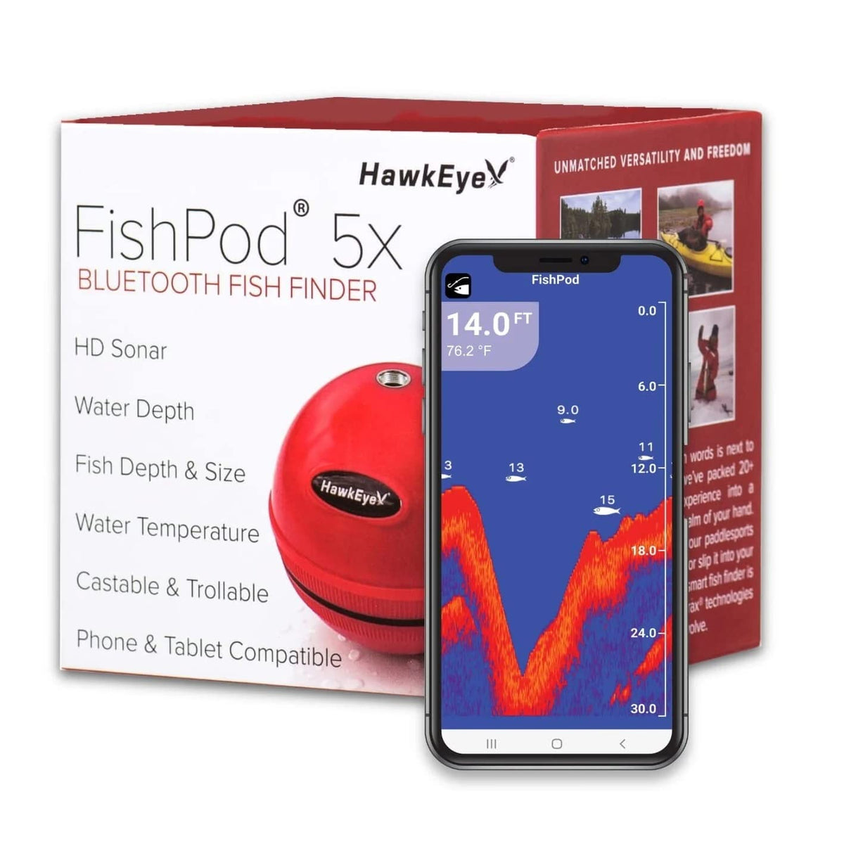 HawkEye FishPod® 5X - Buscador de Peces Bluetooth