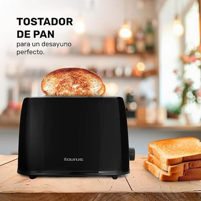Tostador de Pan Taurus Capacidad de 2 Rebanadas Color Negro Modelo LUCER
