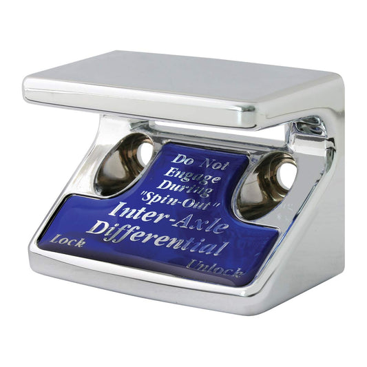 GG Grand General 96061 - Protector de interruptor chapado en cromo con calcomanía diferencial de eje azul para Freightliner