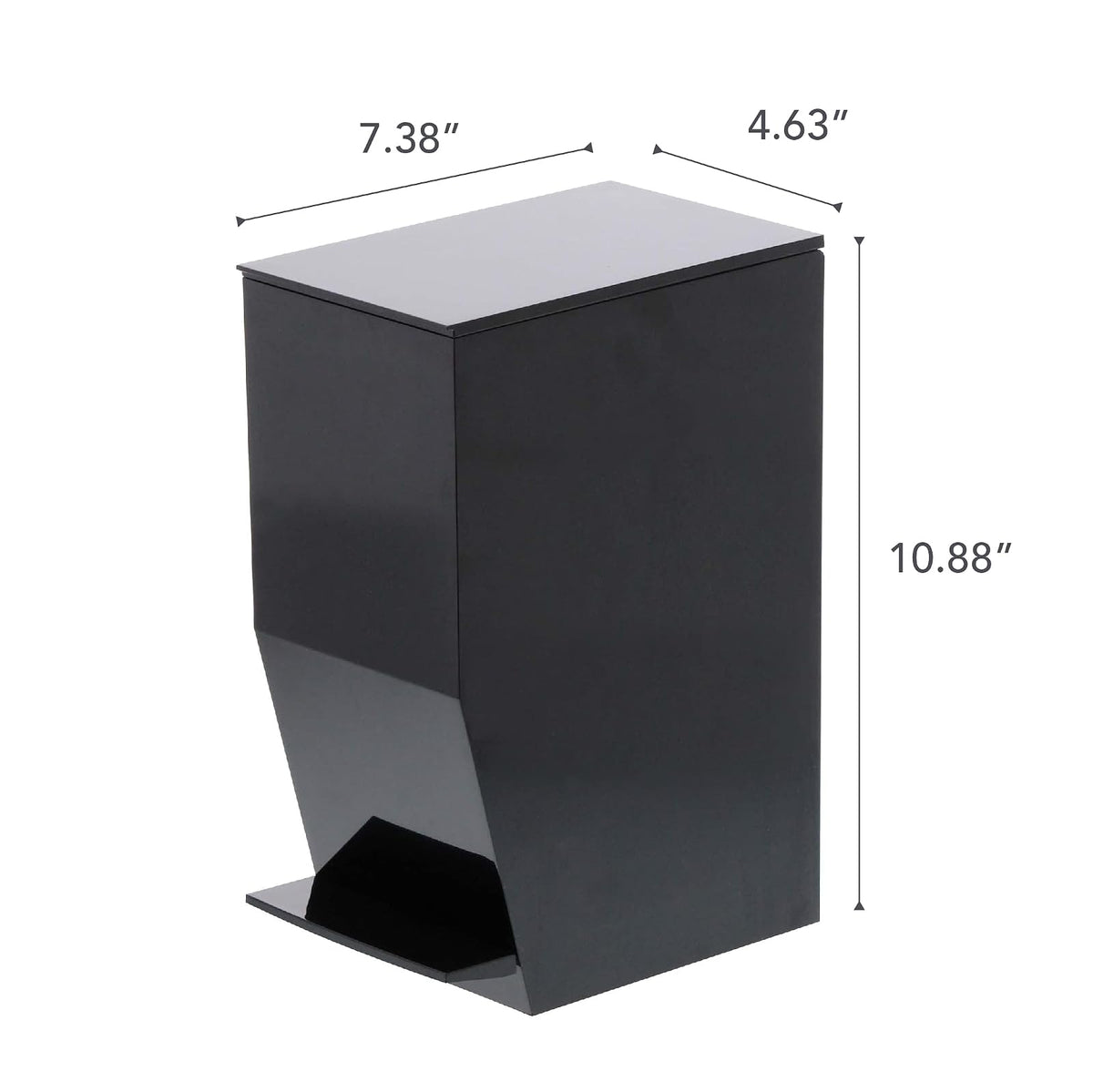 Yamazaki Home - cubeta de Basura Sanitario para baño, Cocina, plástico, 1 galón | 3.9 litros, Asas, Tapa, no Requiere Montaje.
