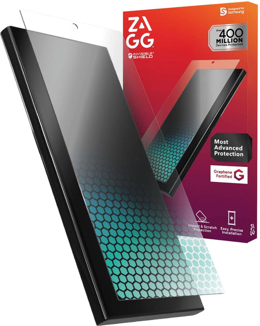 ZAGG Fusion XTR4 - Protector de visualización para Samsung Galaxy S25 Ultra, protección híbrida flexible con grafeno, filtro de luz azul Eyesafe, antirreflectante, resistente a los arañazos, escudo