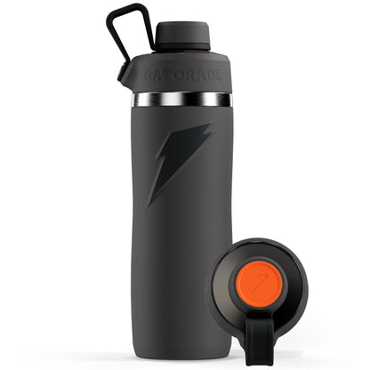 Gatorade Overtime Botella de Agua Acero Inoxidable 22 oz - Gorra giratoria - Gris