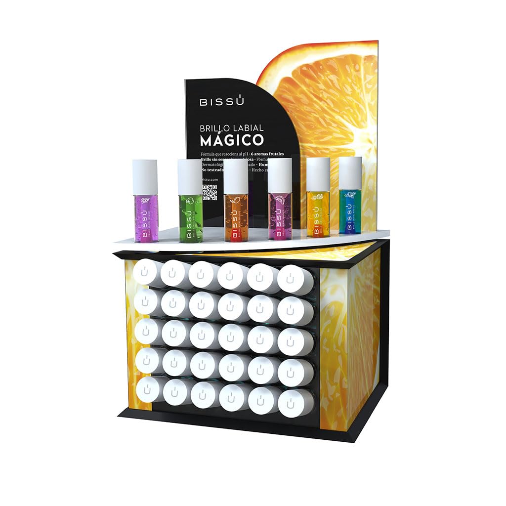 Bissú Cosméticos, Exhibidor Brillo Labial Mágico