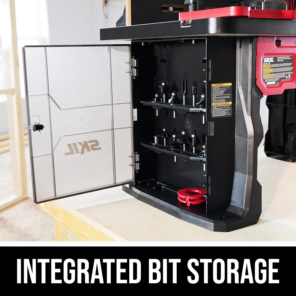 SKIL SRT1039 - Mesa de enrutador portátil con almacenamiento de brocas integrado de doble cara