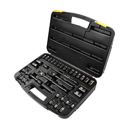 STANLEY Juego de Llaves 3/8" con Caja de Herramientas, 37 Piezas, 87-320 | Juego de Llaves Mecánicas 3/8", Incluye Caja de Herramientas, 37 Piezas