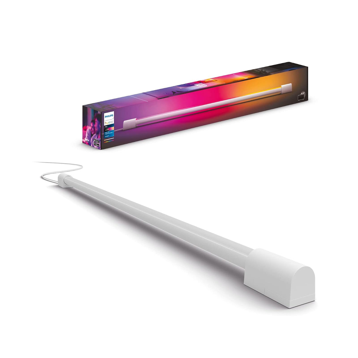 Philips Hue Tubo de luz degradada, compacto, blanco, iluminación envolvente (sincronización con TV, música y juegos), requiere Hue Hub y caja de sincronización de tono