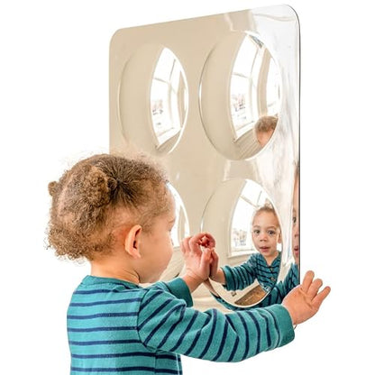 SPARK & WOW Espejo sensorial de Pared para niños pequeños, tamaño Grande, 4 Burbujas