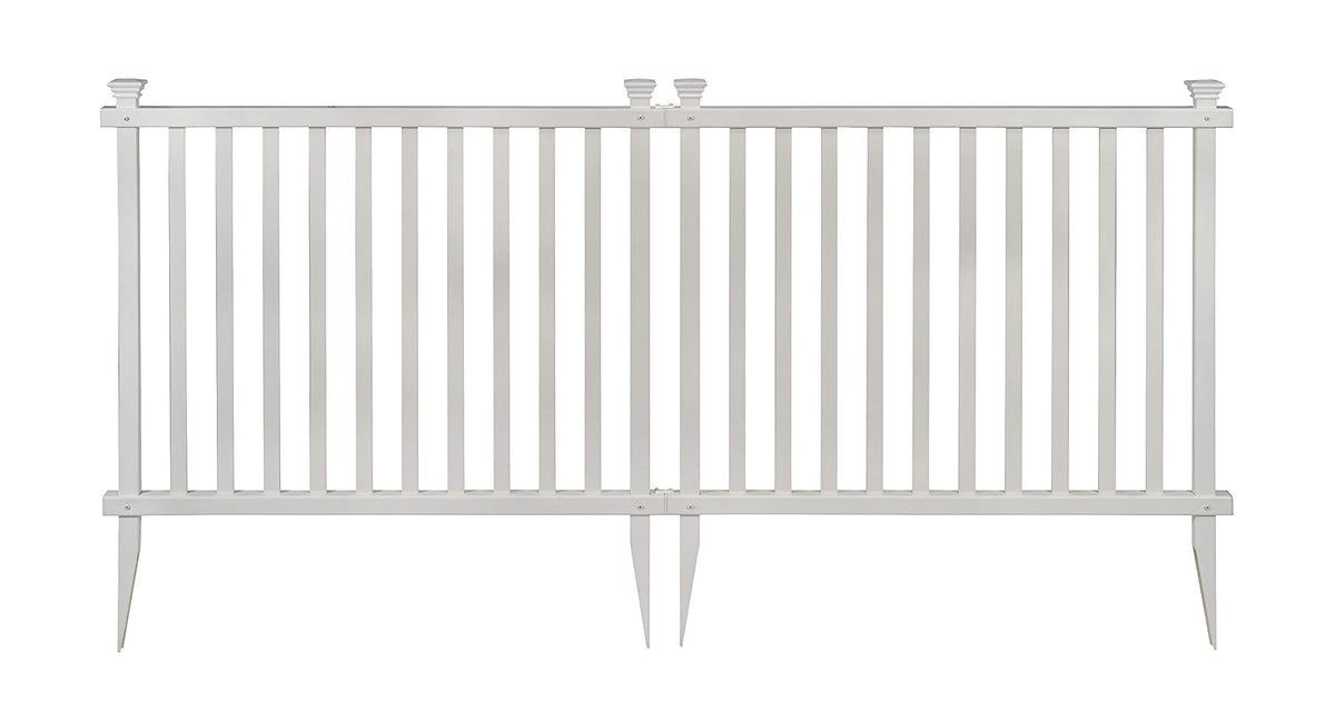Zippity Outdoor Products ZP19037 No Dig Baskenridge - Valla de vinilo semipermanente, color blanco (36 pulgadas de alto x 42 pulgadas de ancho), paquete de 2