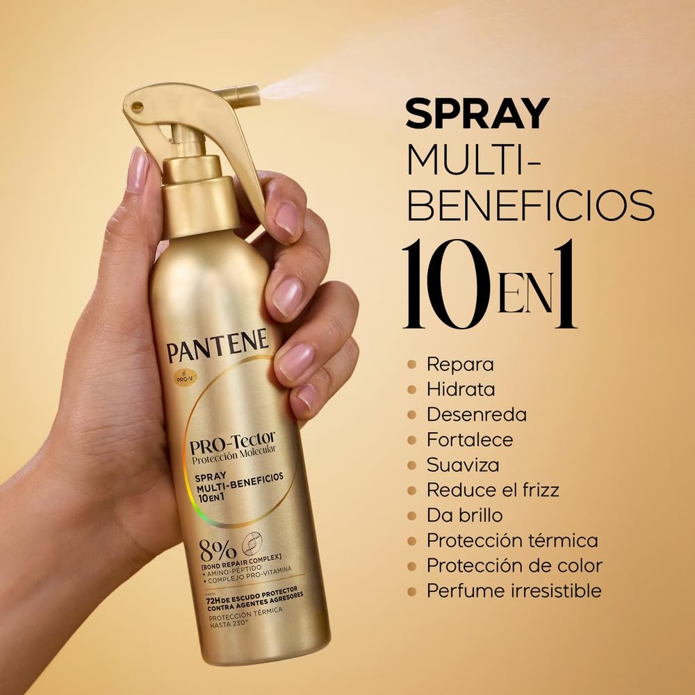 Pantene PRO-Tector Protección Molecular Spray Protector Térmico Multibeneficios 10en1 Para Cabello 170 ml