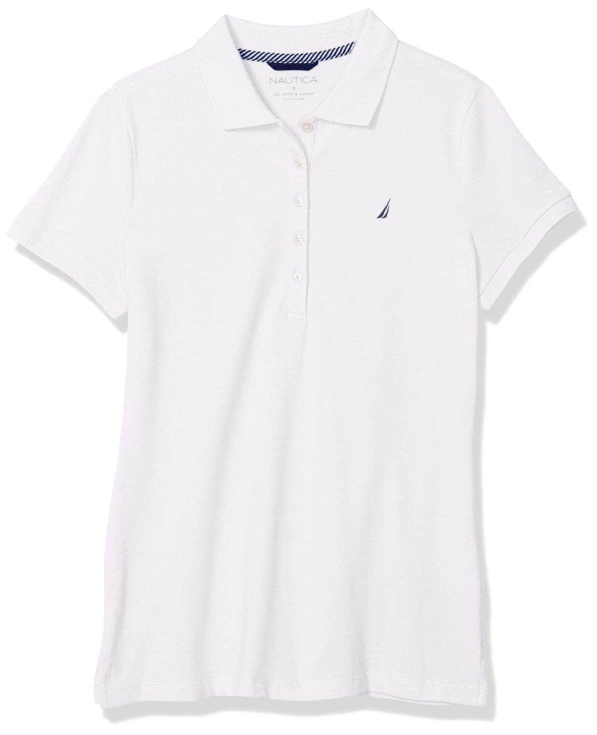 Nautica Polo de Manga Corta de 5 Botones Transpirable 100% algodón Camisa de Polo para Mujer