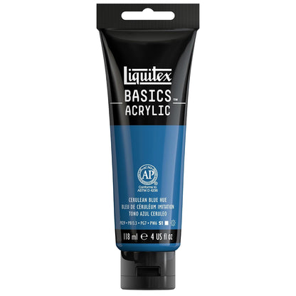 Liquitex Basics Pintura Acrílica, Tubo de 4 oz - Azul (Cerulean Blue Hue 470) - Tubo de 4 oz