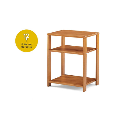 Nooz Mesa de Noche Utility, Buró Mesita de Noche de Madera Laminada, Auxiliar de Almacenamiento, Espacio Organizador y Almacenamiento, Café