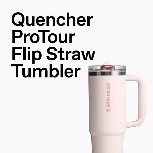 Stanley Quencher ProTour - Vaso con popote abatible con Tapa a Prueba de Fugas, 30 onzas, popote y Mango Integrados, Soporte para Vasos Compatible para Viajes, Taza de Acero Inoxidable aislada, sin