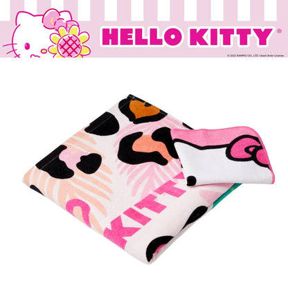 Franco Hello Kitty - Juego de 2 Toallas de Rizo de algodón Suave Absorbente para baño, Piscina, Playa, para niños, 50 x 25 Pulgadas, (Producto Oficial con Licencia)