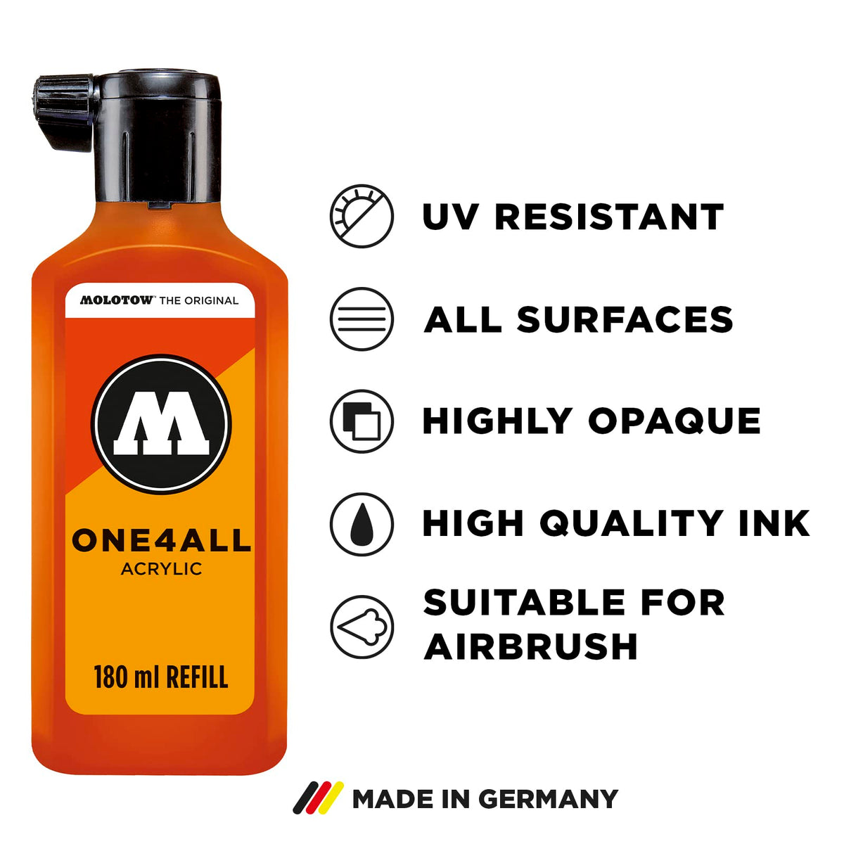 Molotow ONE4ALL Pintura Acrílica para Refill, Verde (Universes Green), 180 ml
