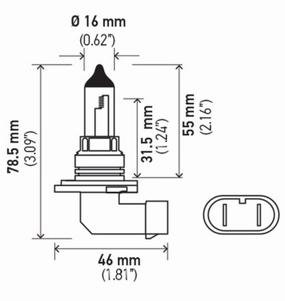 Hella 9006 80WTB Focos Halógenos de Alta Potencia 80W, Bíster Doble
