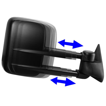 DNA MOTORING Espejo de remolque manual derecho para 03-06 Silverado Suburban Avalanche Tahoe Sierra Yukon, lado derecho, TWM-001-T222-BK-R