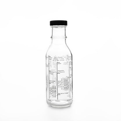 Fox Run - Botella de vidrio para aderezo para ensaladas, 300 ml/10.1 oz con medidas y recetas