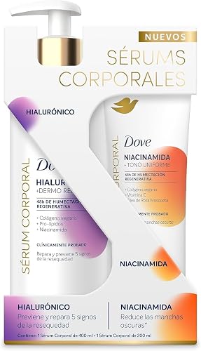DOVE Pack Sérum Corporal en Crema A Hialurónico 400 ml + Niacinamida 200 ml