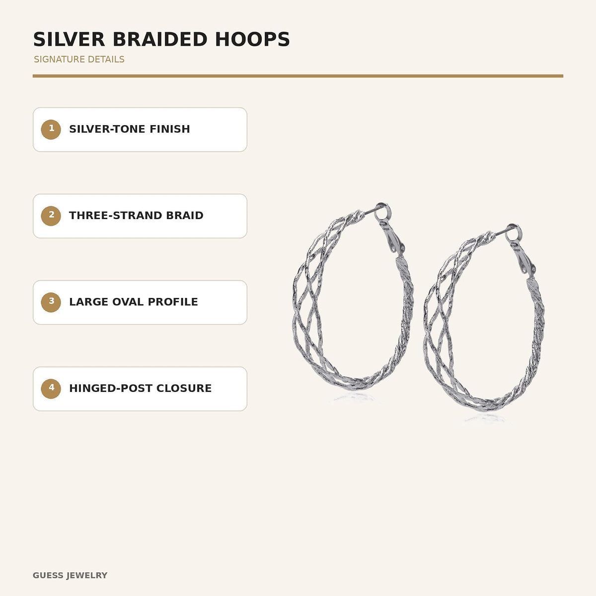 Guess Braided Hoop Earrings