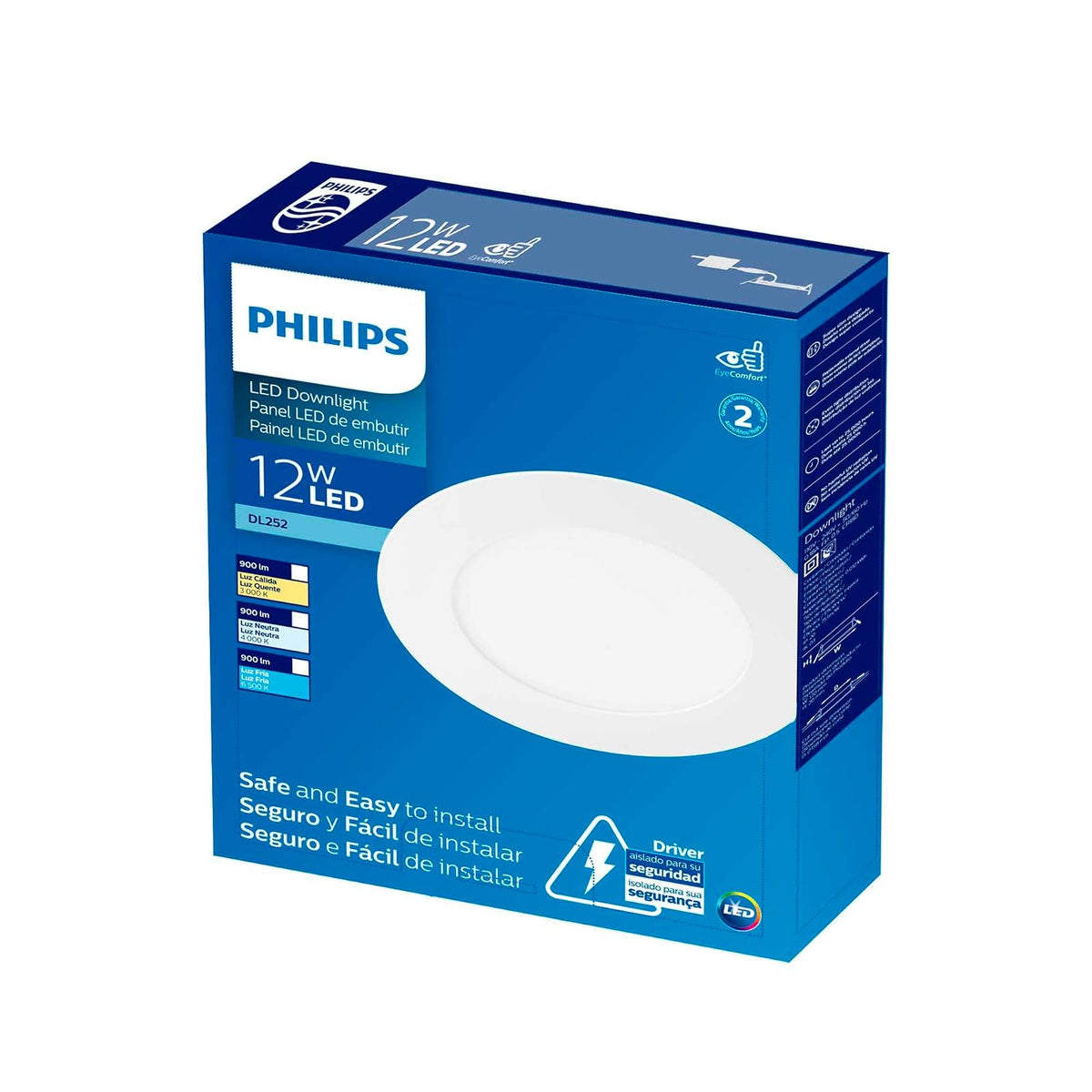 Philips LED Empotrado DL252 Redondo 6" - luz fría de 12 watts