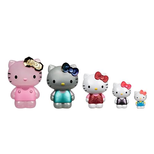 Jazwares Hello Kitty and Friends - Cifras de anidación del 50 Aniversario - Cinco Cifras de 6 a 2 Pulgadas Cada una con un Acabado único, 5 décadas de Amistad, Producto Oficial de Sanrio
