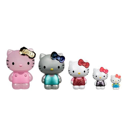 Jazwares Hello Kitty and Friends - Cifras de anidación del 50 Aniversario - Cinco Cifras de 6 a 2 Pulgadas Cada una con un Acabado único, 5 décadas de Amistad, Producto Oficial de Sanrio