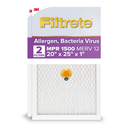 Filtrete Filtro de aire SMART para horno de CA de 20 x 25 x 1, MERV 12, MPR 1500, vida útil del filtro de pista con sensor habilitado para Bluetooth, certificado para asma y alergias, paquete de 2 - 20x25x1 - Filtro inteligente