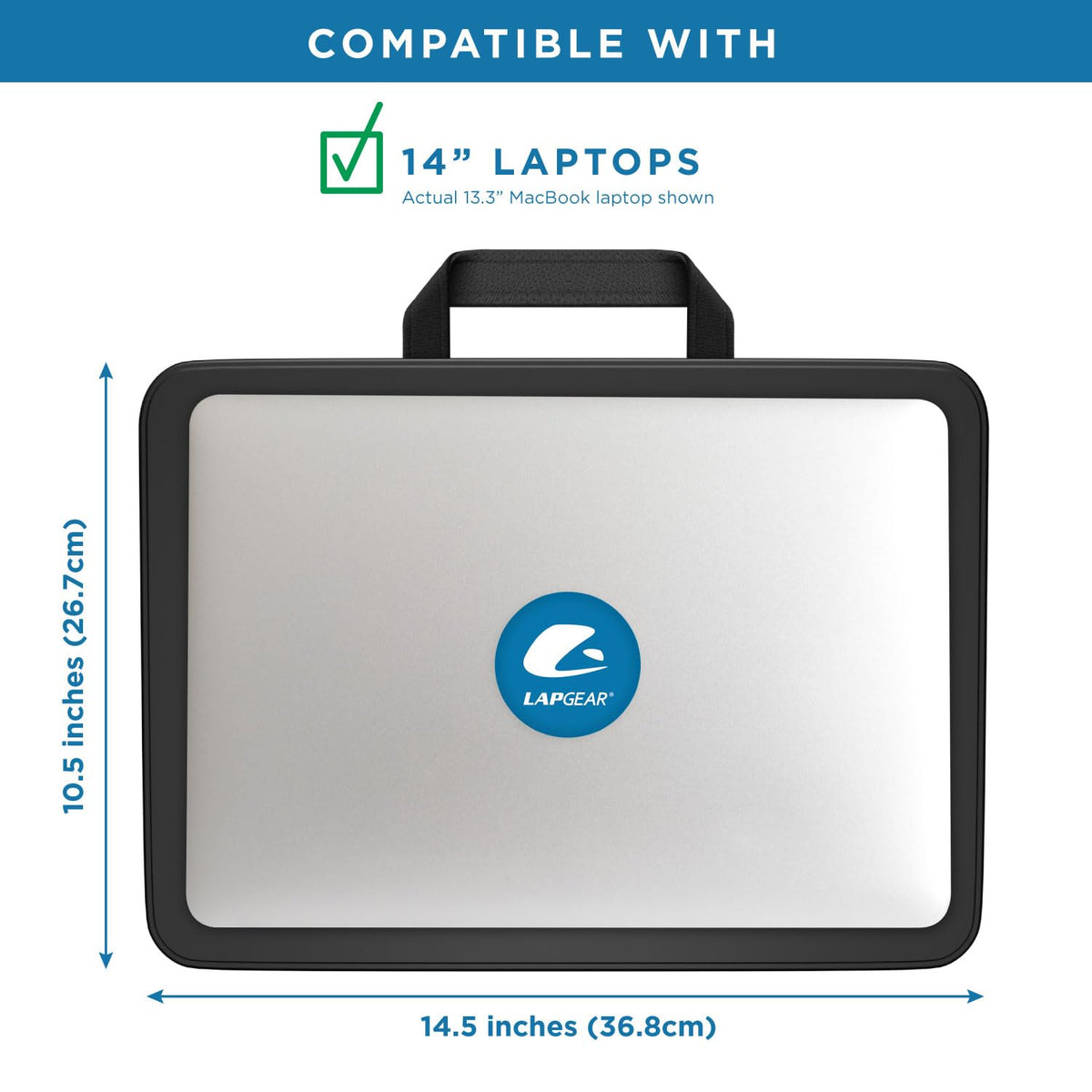 LAPGEAR - computadora Compacto para portátiles de hasta 15 Pulgadas - Negro - Estilo No. 43108