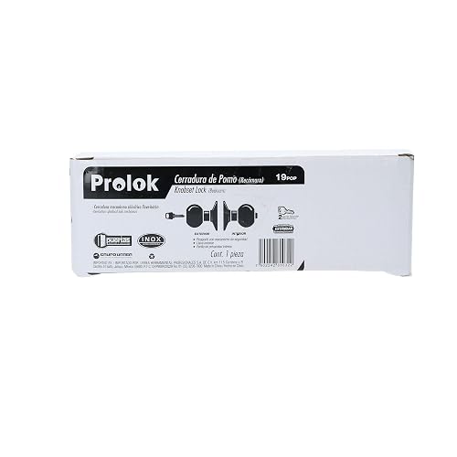 Lock Prolok 19POP Pomo cilíndrico bola función recámara, acero inoxidable, llave estándar, en caja
