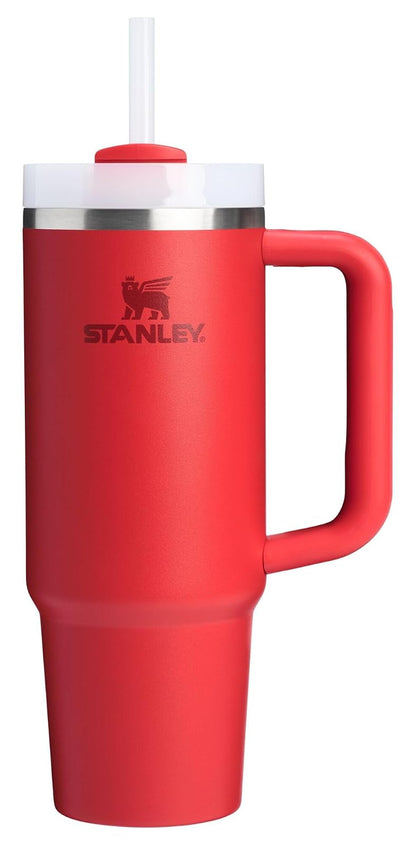 Stanley Quencher H2.0 Vaso con Asa y Popote, Tapa FlowState - 30 oz - Rojo (Chili Red)