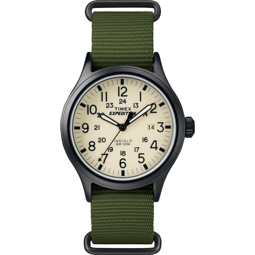 Timex Expedition Scout Reloj Análogico para Hombre, 40 mm - Verde - Negro - Crema