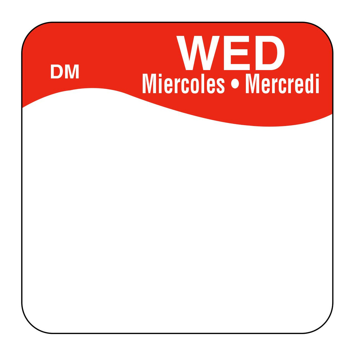 DayMark Day of the Week - Etiquetas cuadradas (2,5 cm, 3500 etiquetas)
