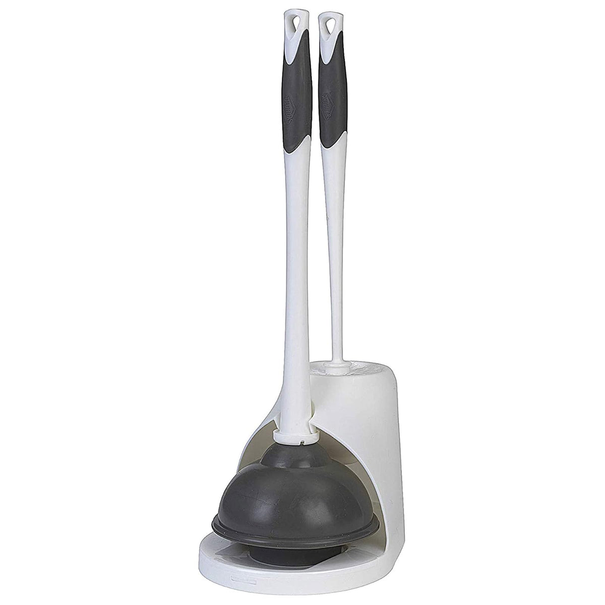 Clorox - Juego combinado de cepillo para polvo para inodoro y émbolo con organizador de almacenamiento, émbolo de inodoro para baño, organizadores y almacenamiento, accesorios de baño, desatascador de