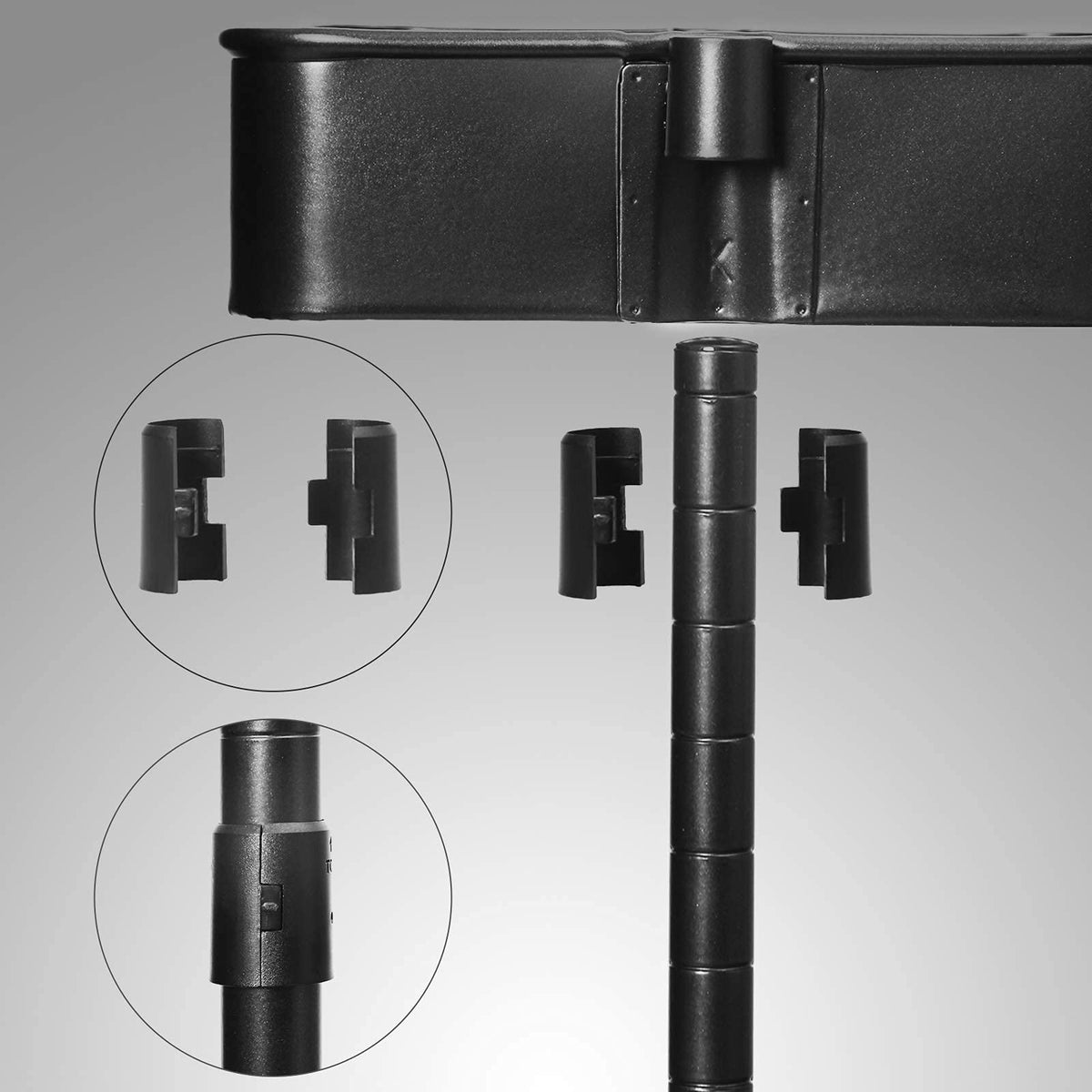 SONGMICS UBSC60B - Carrito de Metal de 3 Niveles, Carrito de Cocina con estantes Ajustables, Carrito de Almacenamiento con 2 Frenos, fácil Montaje, para Cocina, Oficina, baño, Color Negro