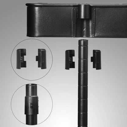SONGMICS UBSC60B - Carrito de Metal de 3 Niveles, Carrito de Cocina con estantes Ajustables, Carrito de Almacenamiento con 2 Frenos, fácil Montaje, para Cocina, Oficina, baño, Color Negro