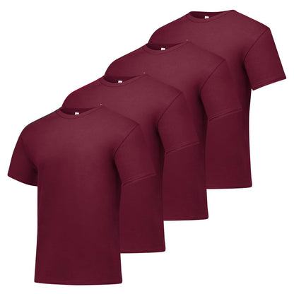 Hanes ComfortSoft Playera de Manga Corta para Hombre, Paquete de 4 - Granate - Paquete de 4 - G