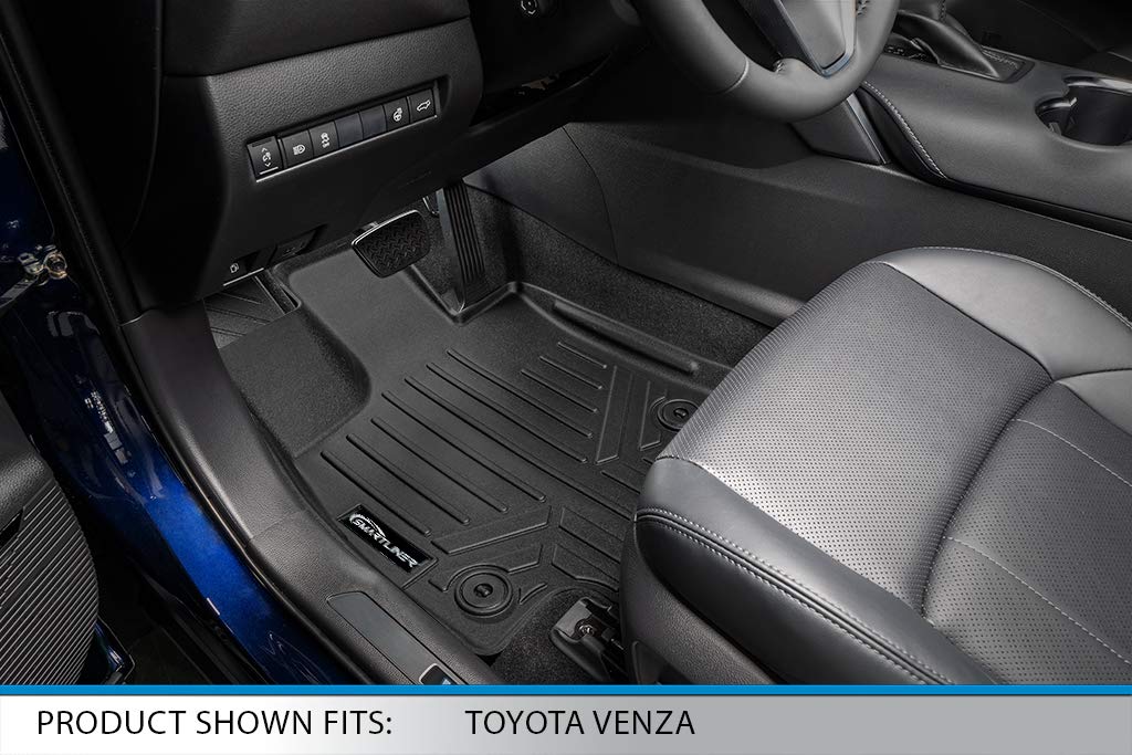 SMARTLINER - Juego de Alfombrillas de Piso de 2 Filas, Color Negro para Toyota Venza 2021