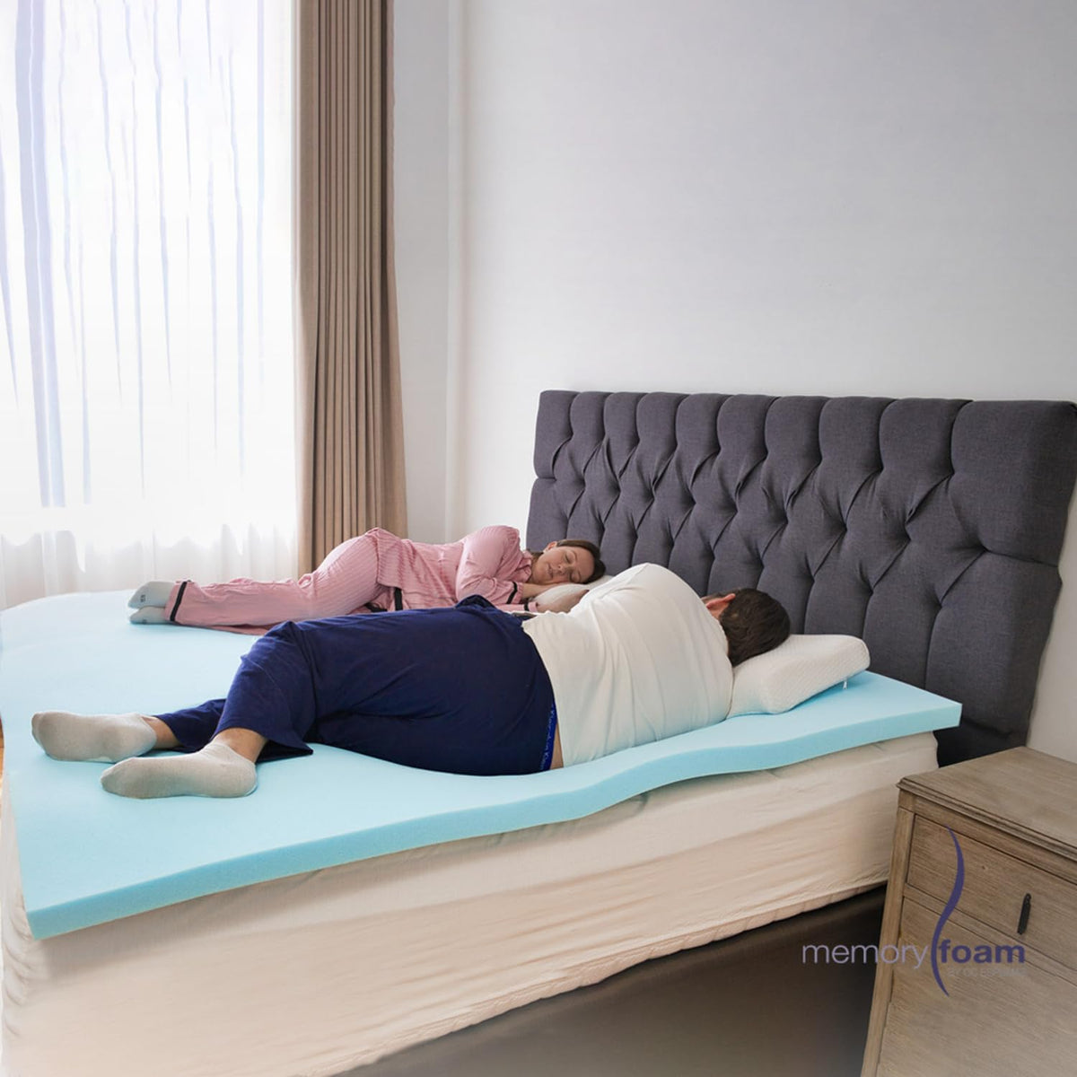 Memory Foam | Colchoneta Fresca Matrimonial – Coloca sobre el Colchón – 100%