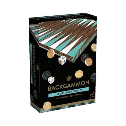 Novelty Juego de Mesa Rummy con Fichas Jumbo - Negro - Beige - Backgammon