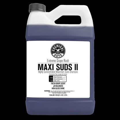 Chemical Guys Maxi-Suds II Jabón Espumoso para Lavado de Autos - 1 Gallon (128 fl. Oz) - Esencia a uva