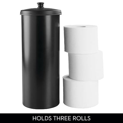 InterDesign 93397 Kent Free Standing Toilet Paper Holder Spare Roll Storage for Bathroom, Black