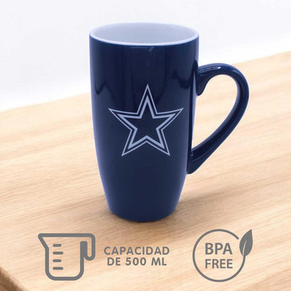 NFL Taza Ceramica Cowboys, Azul, 500 ml