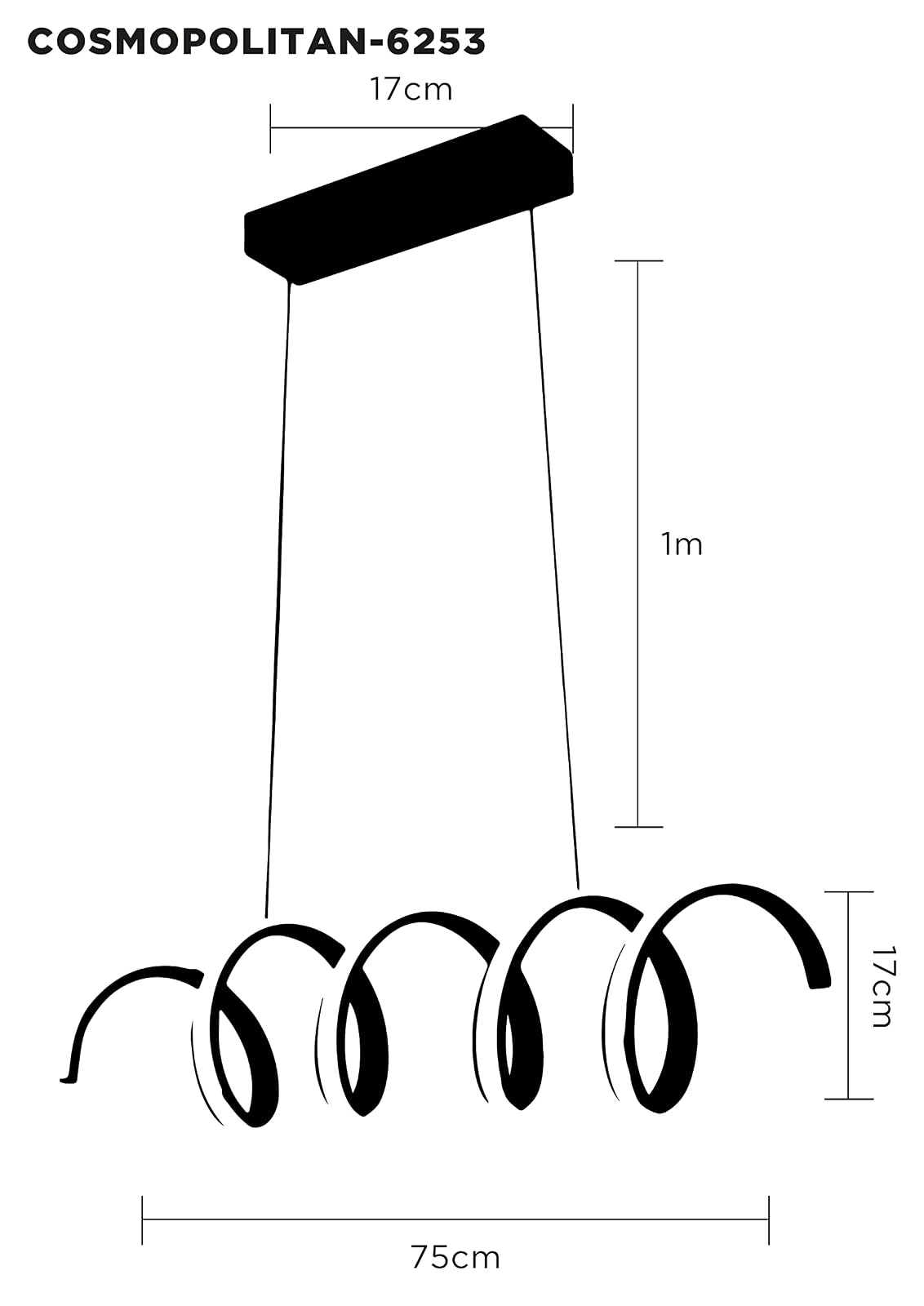 LÁMPARA TIPO CANDIL COLGANTE - LUXICA LIGHTING - Lampara Elegante y Moderna con Luz colgante LED - Lámparas innovadoras