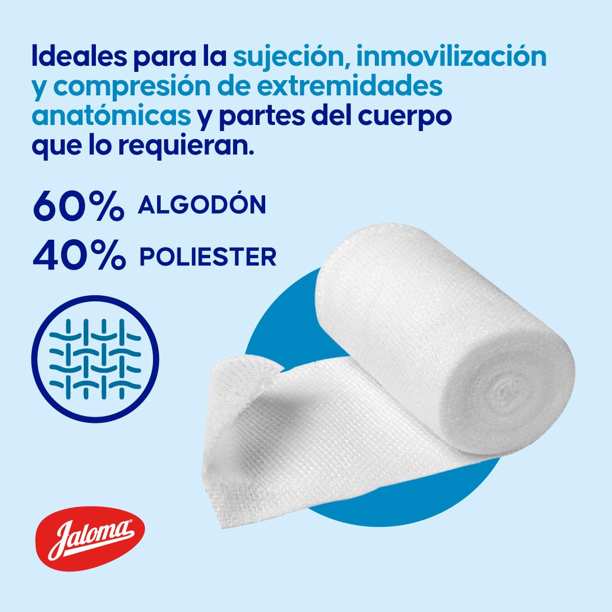 Jaloma | Venda elástica de 15 cm, resistente y fresca, compresión, pack c/12 pzas