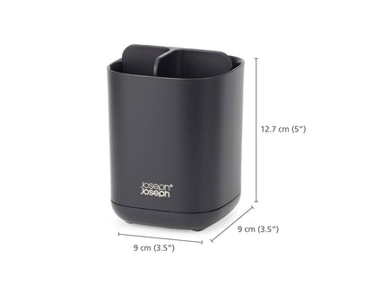 Joseph Joseph Easy-Store - Soporte para Cepillo para Polvo de Dientes, Almacenamiento de baño, Compacto, Negro Mate
